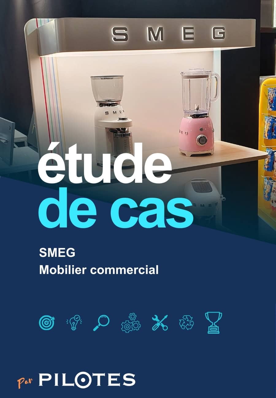 Étude de cas #9 : SMEG - Mobilier commercial, Freestanding Display PILOTES PLV