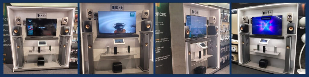 Mobilier de présentation pour les enceintes KEF