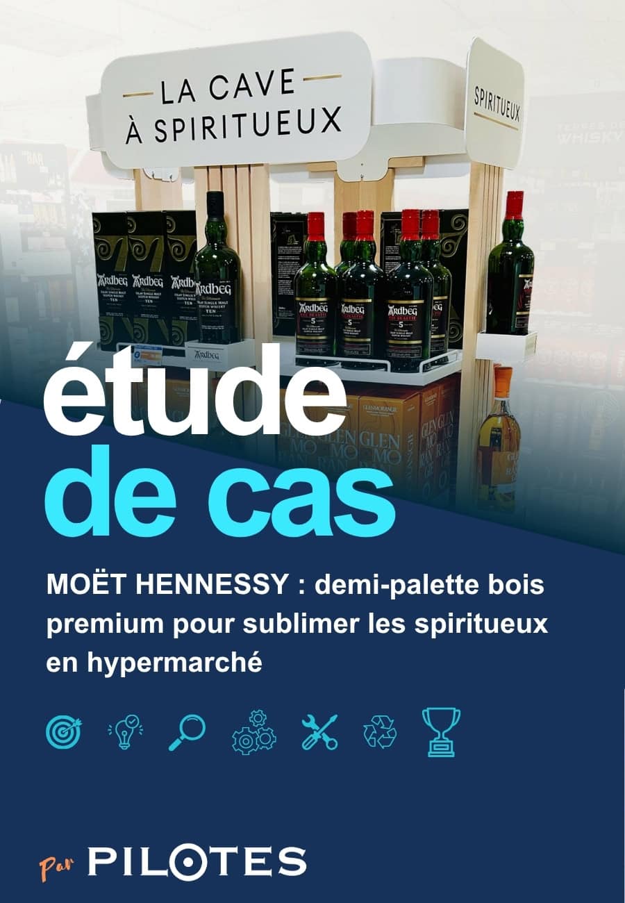 MOËT HENNESSY : une demi-palette bois premium pour sublimer les spiritueux en hypermarché
